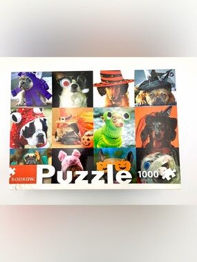 Seesaw 1000-Piece Hat Dogs Puzzle – Colorful Multi-Color Fun